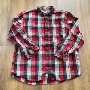 Duluth Trading Co. Flannel shirt, men’s long sleeve red plaid size XL